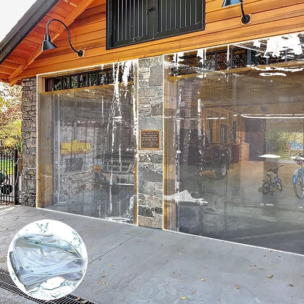 Clear PVC Outdoor Waterproof Weather Resistant Curtain with Eyelet 1.7m x 1.9m Ideal for Gazebo Front Porch Pergola