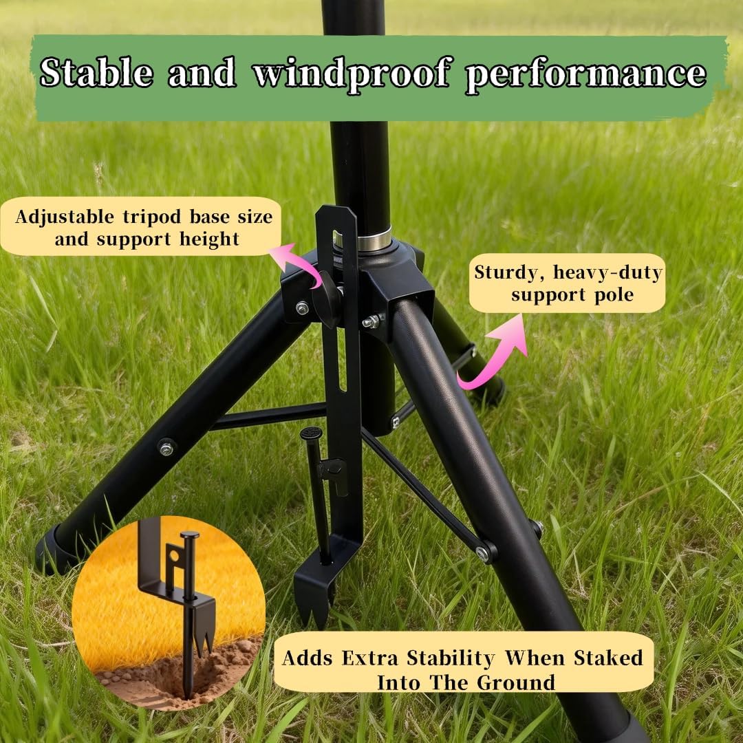 Adjustable Tripod Stand Compatible with Starlink Gen 3, Height Adjustable Antenna Tripod with Mount Adapter, 90° Tilt Angle Pipe Adapter, Stable Outdoor Use (Black)