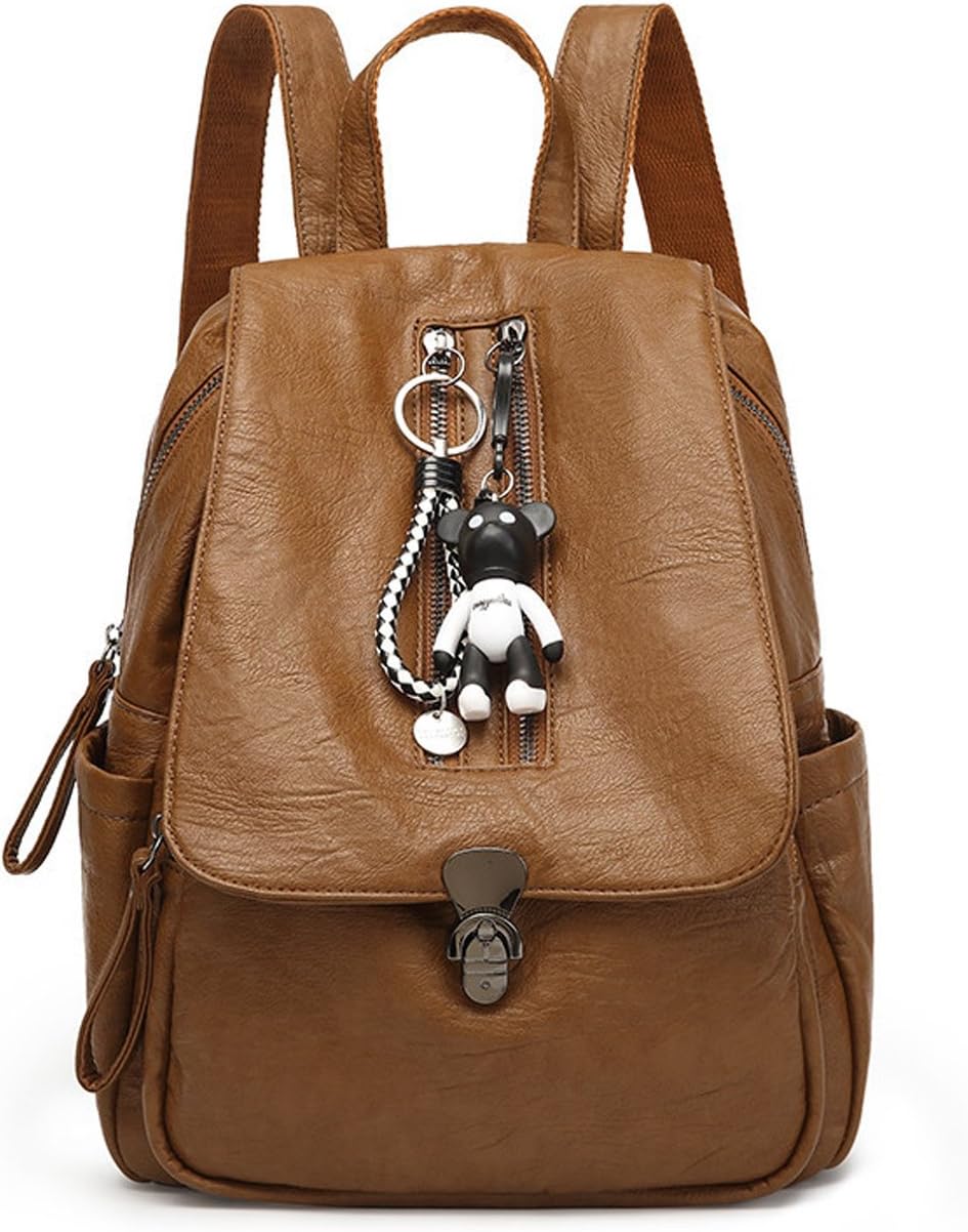 Cute Leather Backpack Women Girls Shoulder-Bags for Ladies Soft Pu Tote