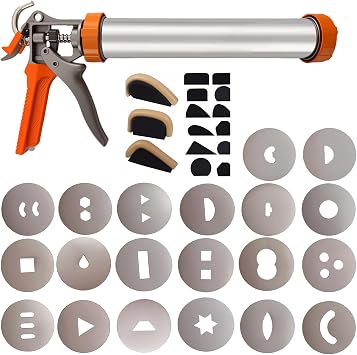 Dsyisvia Clay Roller Machine with 20 Plates | Includes 12 Mug Handle Forms for Pottery Complete Polymer Clay Gun Kit,Handheld Clay Gun for Polymer Clay