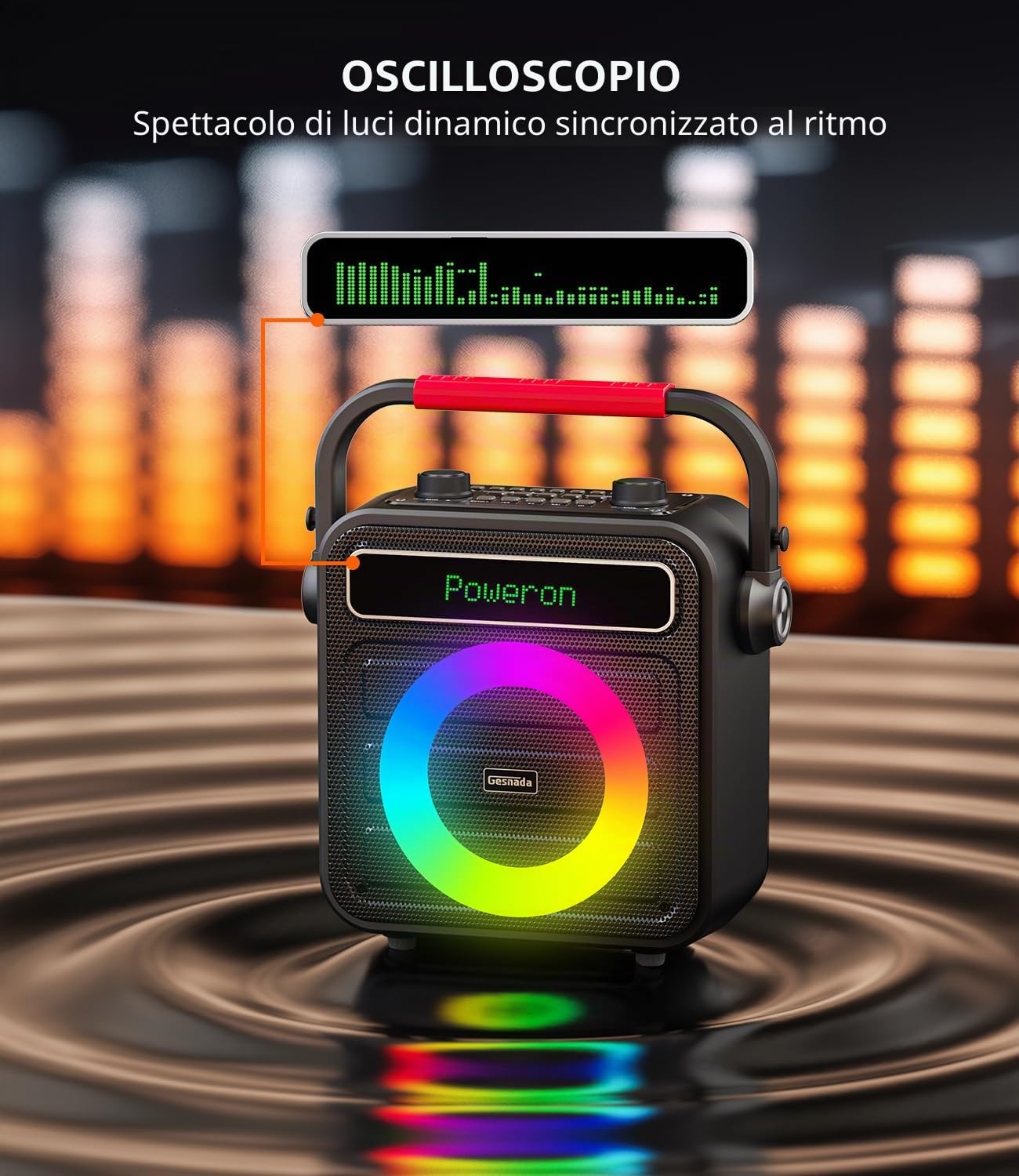 Karaoke con 2 Microfoni - Cassa Bluetooth Portatile e Potente, Karaoke Professionale Completo per Adulti con Supporto Bluetooth/TF/USB/AUX/TWS - Regalo Perfetto per Bambini, Famiglia e Amici