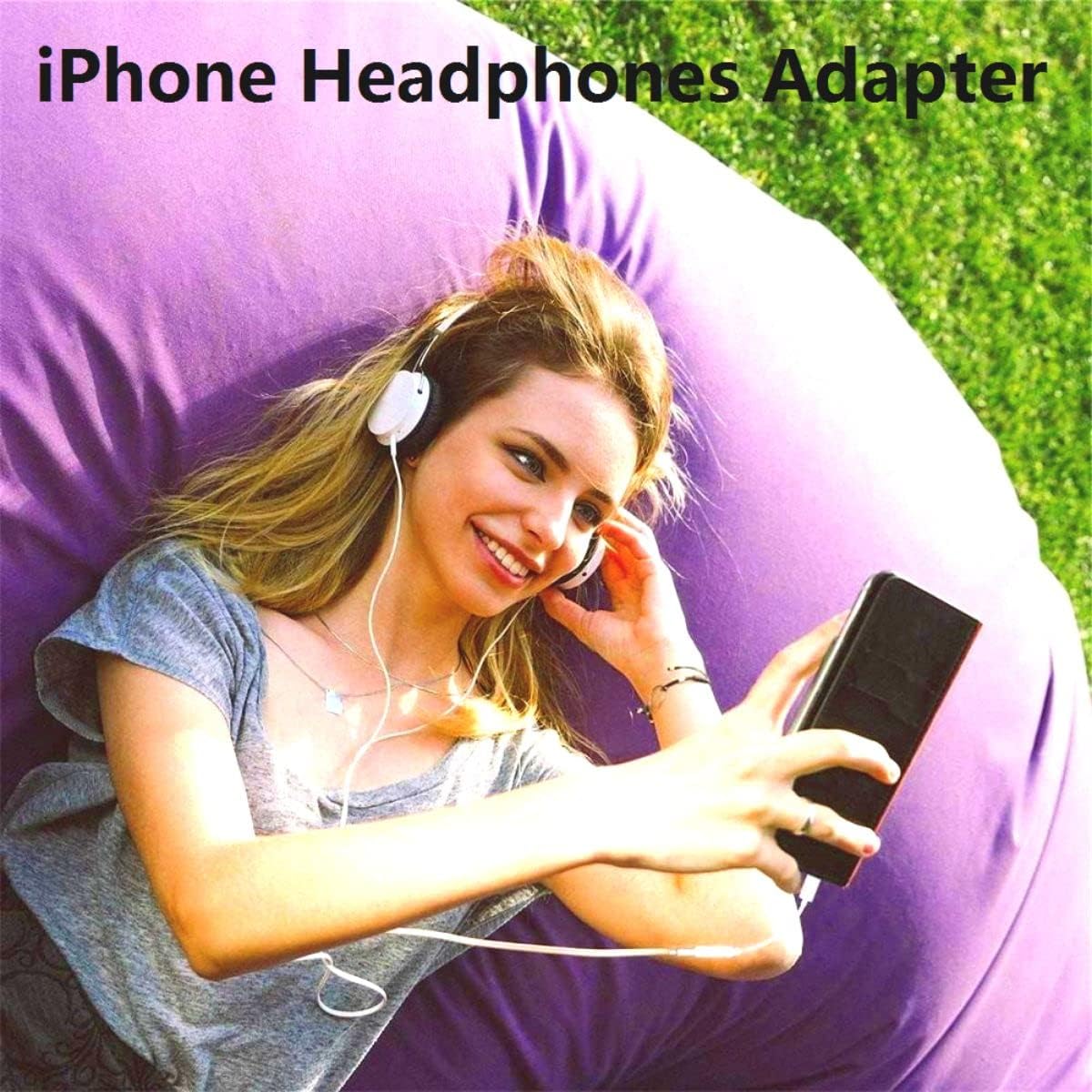 2 Pack Lightning to 3.5 mm Headphone Jack Adapter,[Apple MFi Certified] iPhone 3.5mm Headphones Earphones Jack Aux Audio Adapter Dongle for iPhone 14 13 12 11 Pro Max SE XS X 8 7 iPad,Support All iOS