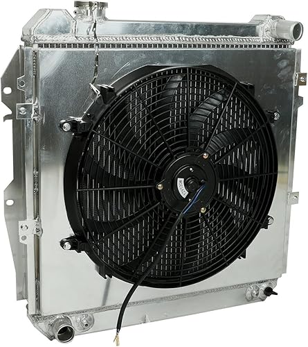 Miniatura 71 de Radiador de aluminio de 3 filas compatible con Toyota Land Cruiser 1958-1984 3.9L 4.2L FJ40 FJ45 Series L6 Entrada superior: 1.50 pulgadas. Salida