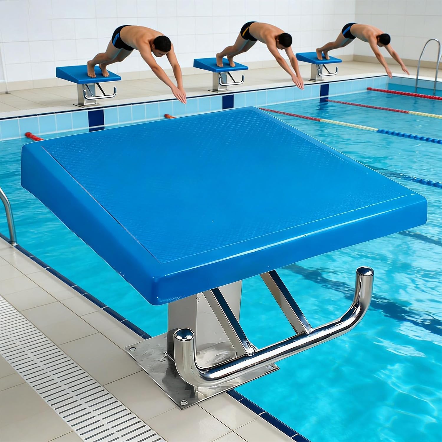 Pool Diving Board Heavy Duty Jump Stand Pool Diving Board with Stainless Steel Base for Private Swimming Pools Stadiums Indoor Outdoor Competition Professional Diving Boards Platform A