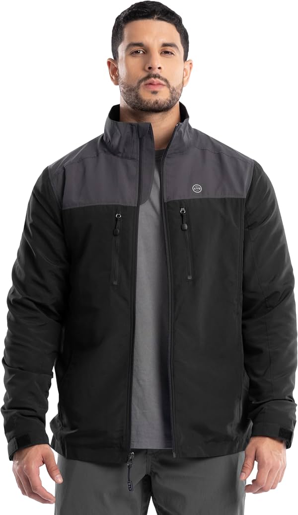 Chaqueta deportiva ATG para hombre, bloque de color, con cierre
