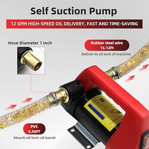 Miniatura 5 de Bomba de transferencia de combustible de 12 V, kit de bomba de transferencia diesel de 12 GPM, bomba de transferencia de combustible eléctrica de CC