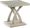 Steve Silver Jocelyn End Table, Light Grey, Decorative Base with Double Edge Tops, for Living Room and Bedroom JC200ENG