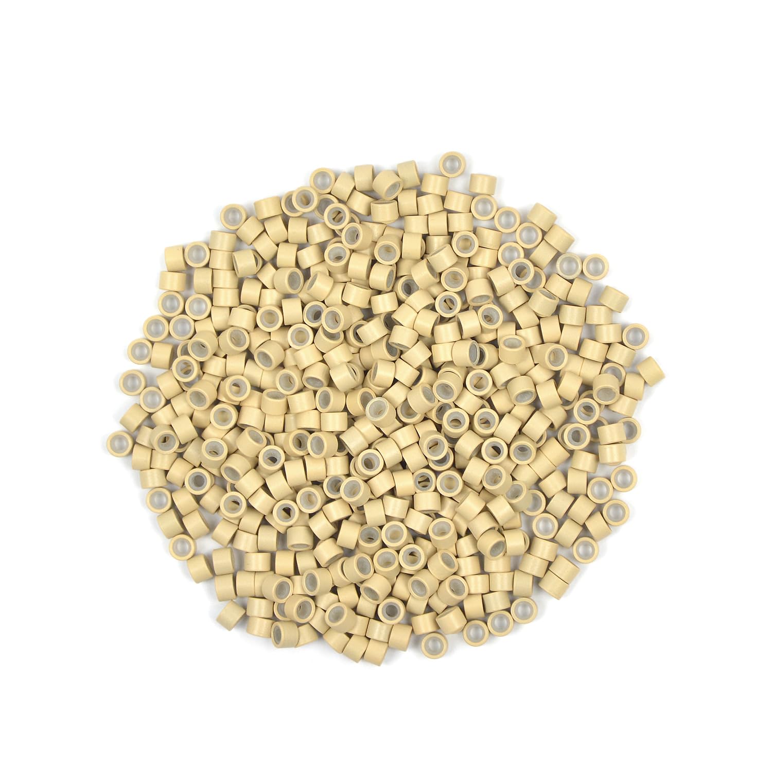 200 Pcs Silicone Lined Micro Links Beads 4.0 mm Tinsel Beads for Hair Extensions (Blonde)