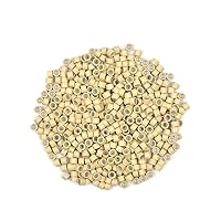 Vista 1 de 200 cuentas de oropel forradas de silicona de 0.157 pulgadas para extensiones de cabello (rubio)
