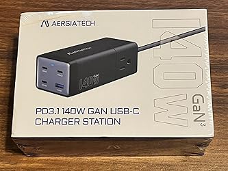 Amazon.com: Aergiatech USB C Power Strip 140W, USB C Charging Station ...