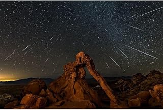 ArtDirect Geminid Meteor Shower Above The Elephant Rock Unframed Art Print Giclee Poster by Zhu, Hua - Ready for Framing with Customization Sizes 10x7, 14x9, 20x13, 36x24, 48x32, and 60x40 Inches