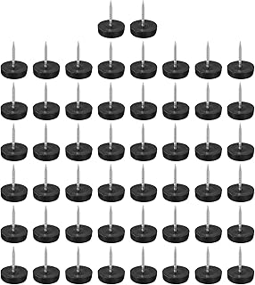 Plastic Nail-On Furniture Glides 50Pcs 13.5mm Dia Table Chair Sofa Leg Floor Protectors for DIY Furniture Table Chair Sofa Couch, Black