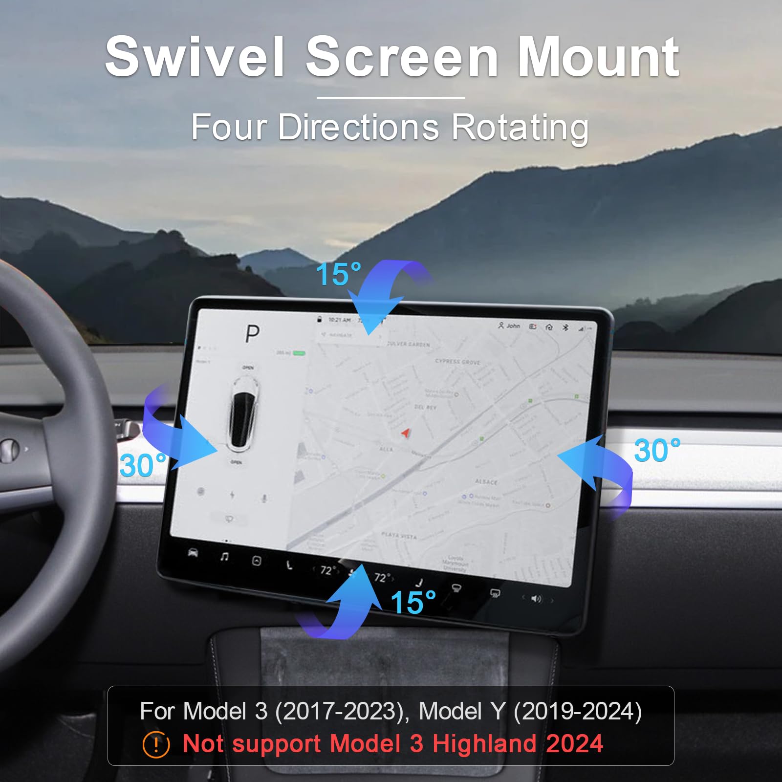 Amazon.co.jp: YICERCARE スクリーンスイベルマウント Tesla Model 3