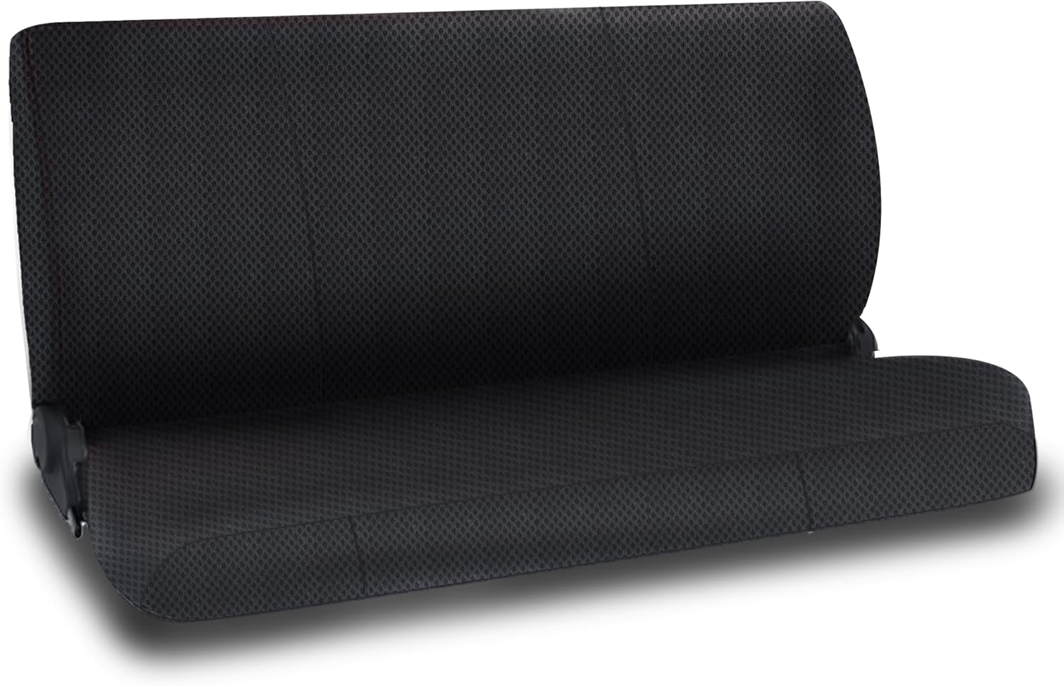 Universal Front Bench Seat Covers for Trucks Fits Ford Chevrolet Dodge Full Size Pickup Heavy Duty Stretch Sand Mesh Fabric with Side Pockets - Black