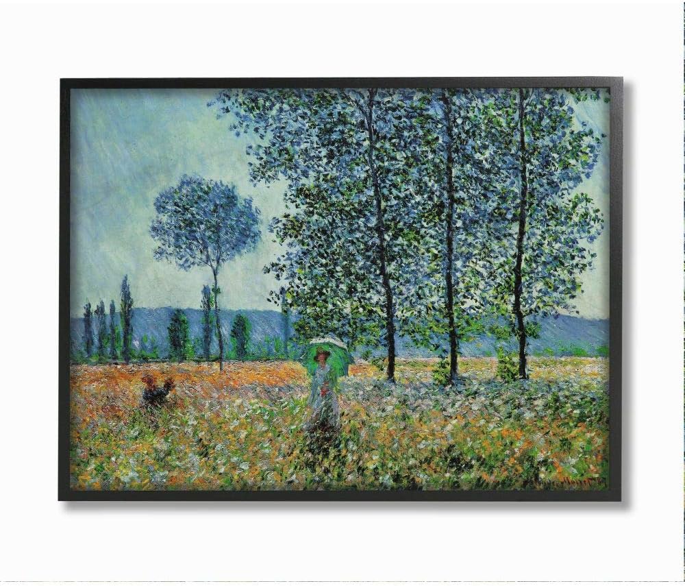 Stupell Industries Classic Felder Painting Woman with Parasol, Designed by Claude Monet Wall Art, 16 x 20, Black Framed
