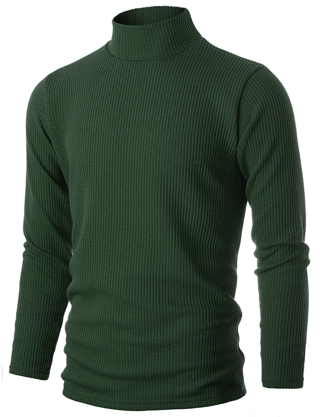 GIVONMens Mock Neck Sweater Ribbed Slim Fit Long Sleeve Turtleneck Pullover Sweater