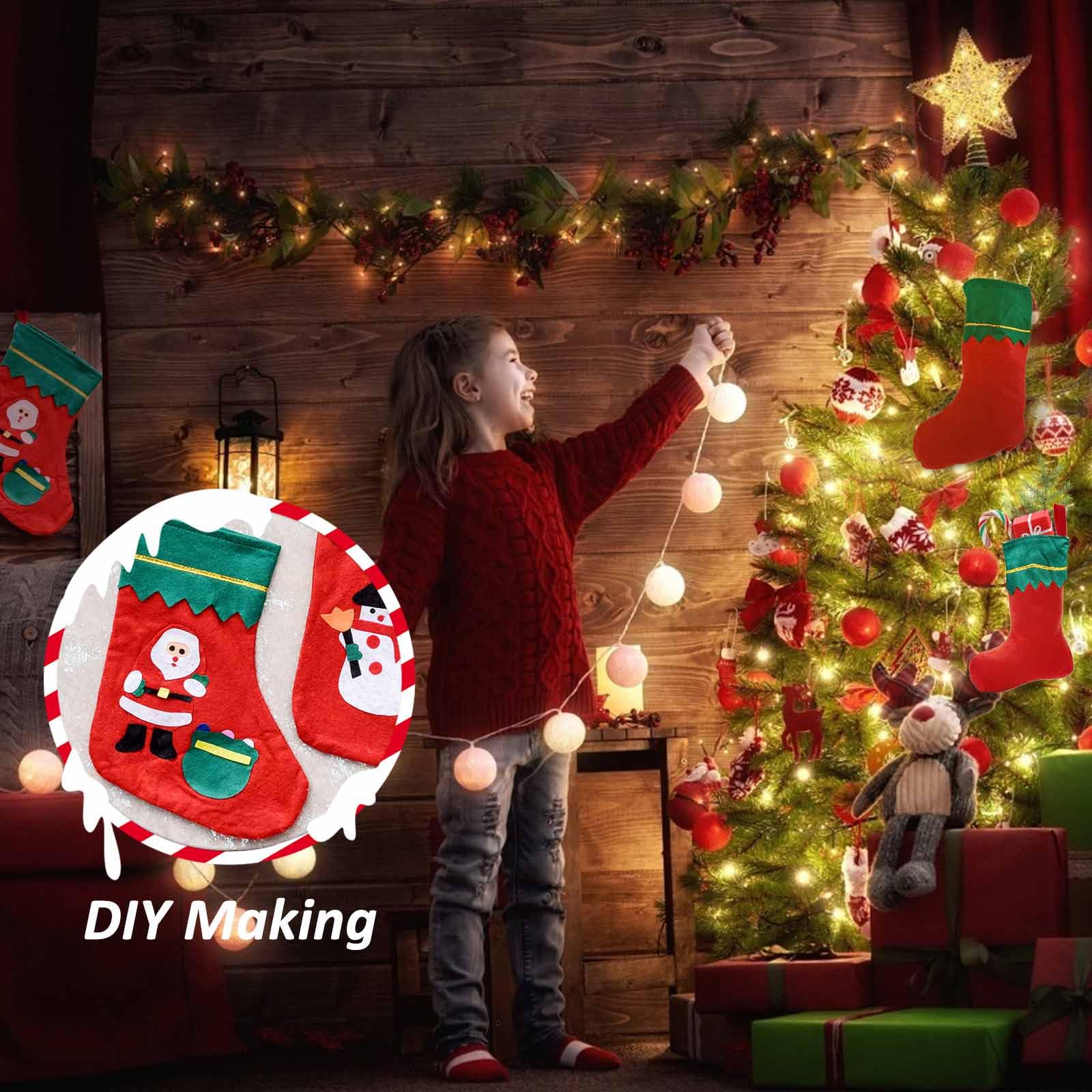 12 Stück Nikolausstiefel Set - Rote Weihnachtsstrümpfe Zum Befüllen 36cm