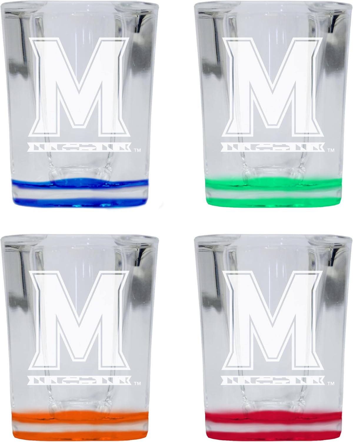 Vasos Shot Grabados Maryland Terrapins 4 Pack Multicolor