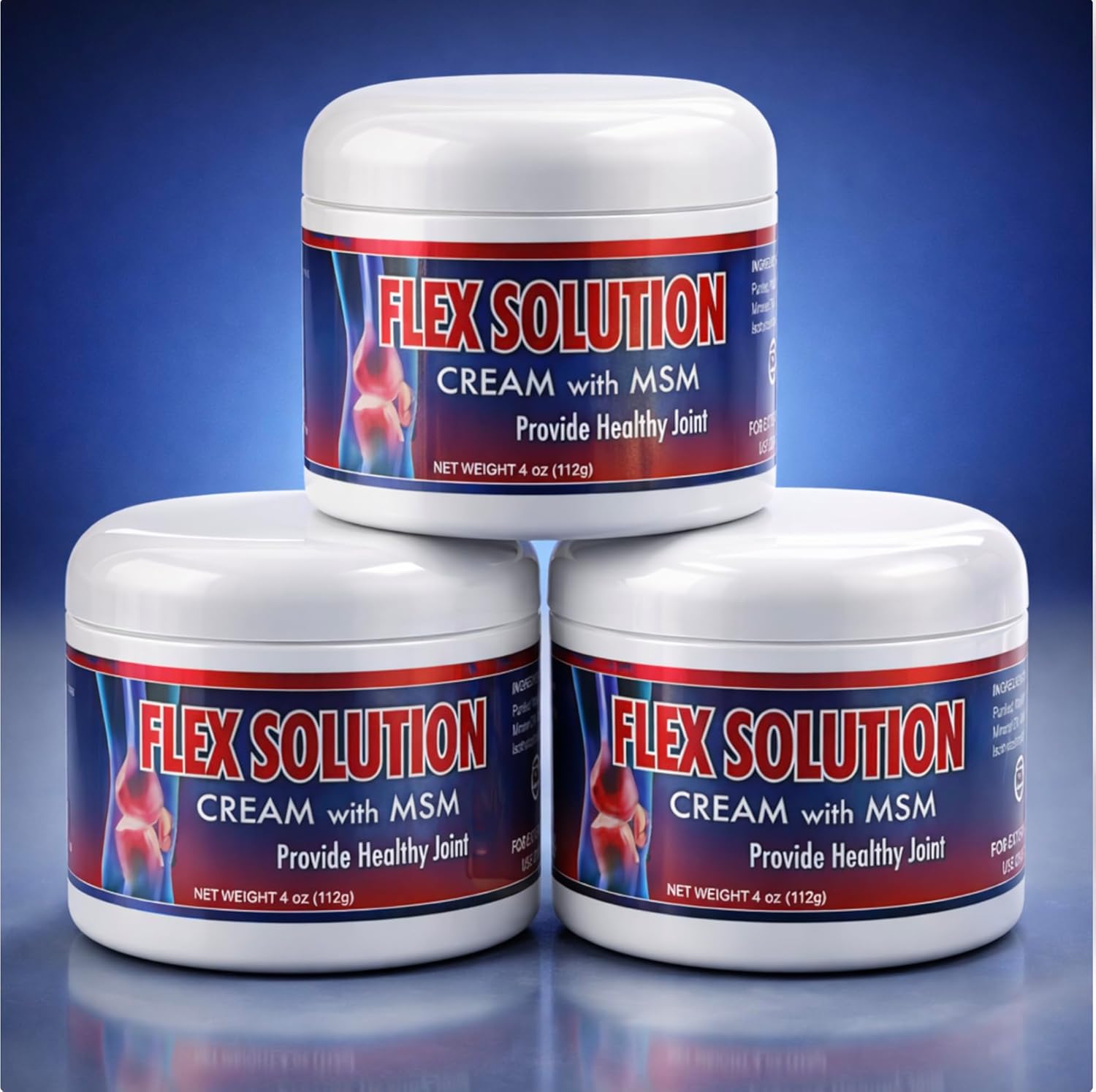 Crema Flex Solution con MSM - Fórmula Natural con Omega - Apoyo al Bienestar Muscular - 3 Pack de 4 OZ Allnatural