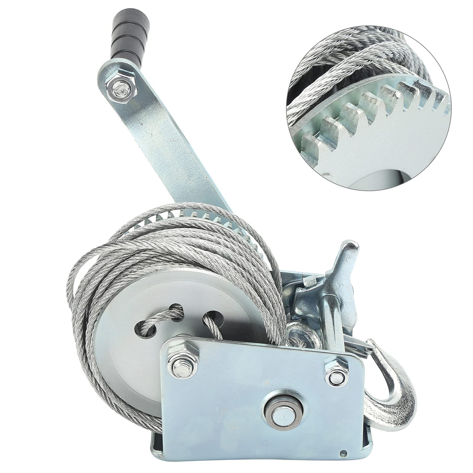 Cabrestante Manual con manivela Manual autoblocante, Herramienta de Eslinga de elevación, cabrestante de Acero de aleación de 600 Libras de Alta Resistencia para Minas de
