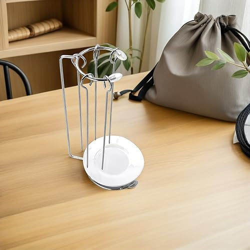 Miniatura 5 de Cabilock Pincho vertical para barbacoa de acero inoxidable, soporte para brochetas de barbacoa con 5 pinchos planos para asar