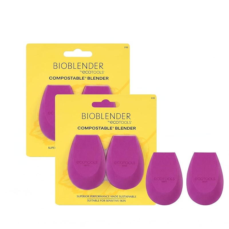 EcoTools Bioblender Duo Esponjas para Mistura de Maquiagem Compostáveis, para Produtos Líquidos, Cremosos e em Bastão, 2 unidades