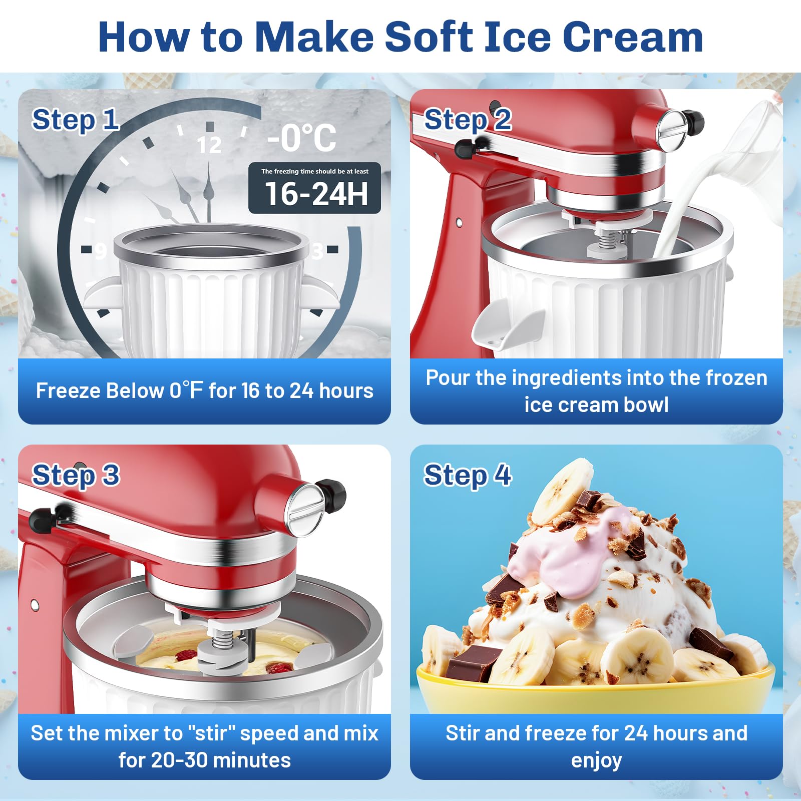 Amazon.com: Ice Cream Maker Attachment for Kitchenaid Stand Mixers
