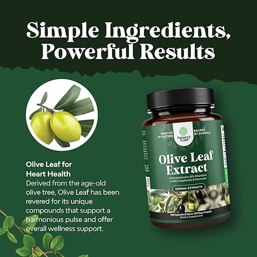 Miniatura 4 de Potent Olive Leaf Extract Cápsulas  Suplemento antioxidante de alta resistencia con hoja de olivo pura con 20% de oleuropeina  Suplemento herbario