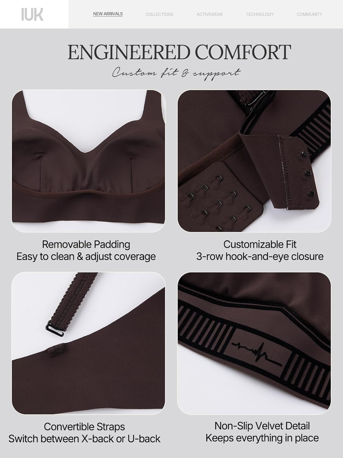 Workout Sets for Women 2 Piece Matching Set, High Waisted Leggings with Pockets & Padded Sports Bra, Flocked Yoga Gym Outfits - Image 5