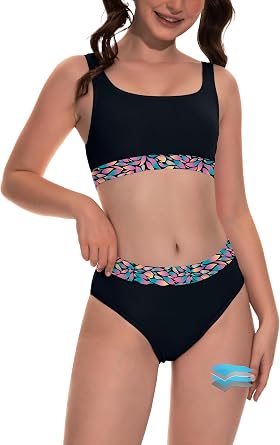 Beautikini Period Swimwear Two Piece Bikini Sets Mid Waist Bathing Suits