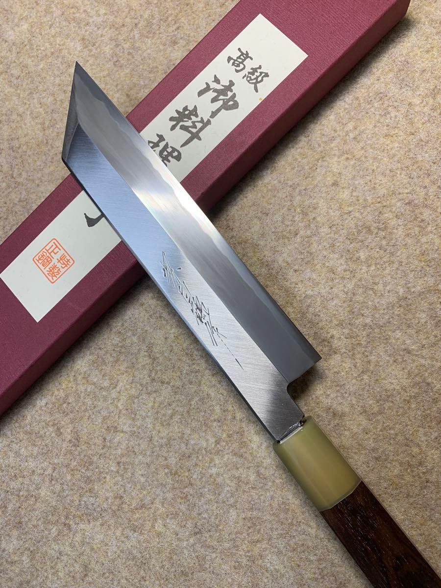 堺打刃物】刺身 柳刃 白ニ鋼 包丁 尺 水牛八角柄 包丁の堺徳｜本霞柳刃