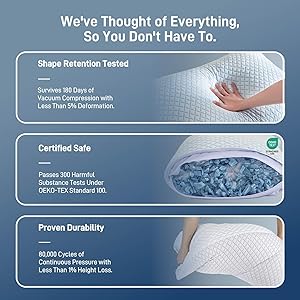 Alkyonos Shredded Memory Foam Cooling Medium Soft Bamboo Viscose Pillows King Set of 2, Adjustable Hypoallergenic Hotel Quality Pillows for Back, Stomach and Side Sleeper, Oeko-TEX Certified