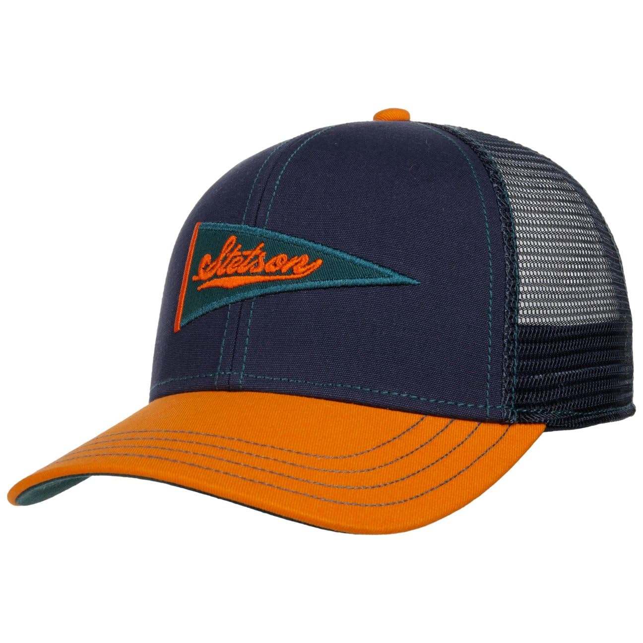 Stetson Flag czapka baseballowa Streetstyle męska, na lato, zimę, niebiesko-pomarańczowy, Rozmiar uniwersalny