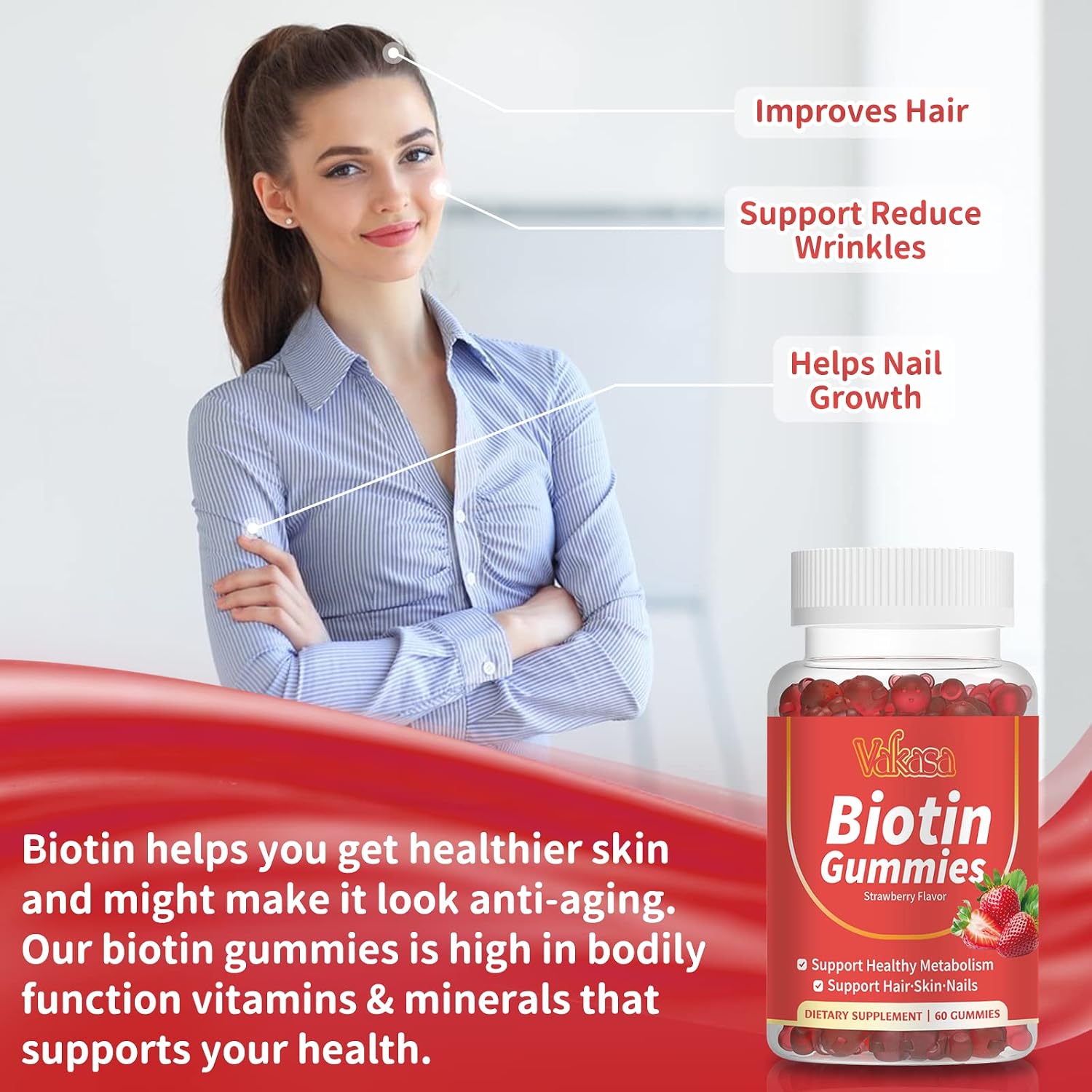 Vakasa Biotin Gummies for Women