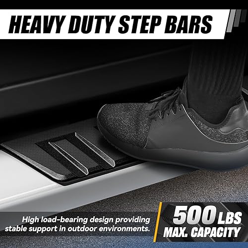 Miniatura 4 de Auto Dynasty - Estribos compatibles con 2007-2019 Chevy Silverado GMC Sierra de cabina extendida, riel de pasos laterales de aluminio, barra Nerf de