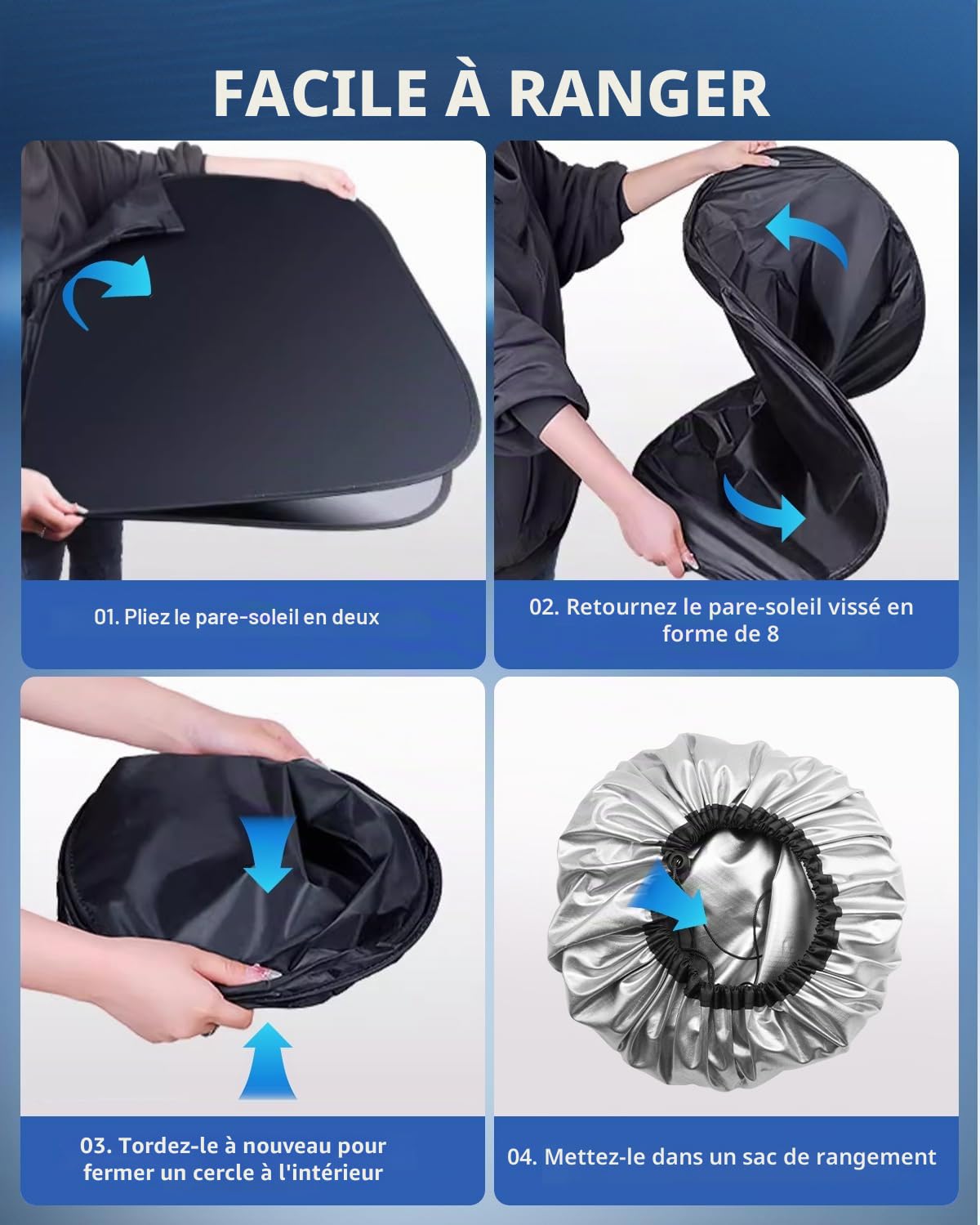 [Amélioré] Pare-Soleil pour Pare-Brise BMW 5er G30 G31 G38 X3 G45 X1 F48, Parasol de Voiture Pliable Bloque Les Rayons UV & Chaleur, Protection Solaire Accessoire Été
