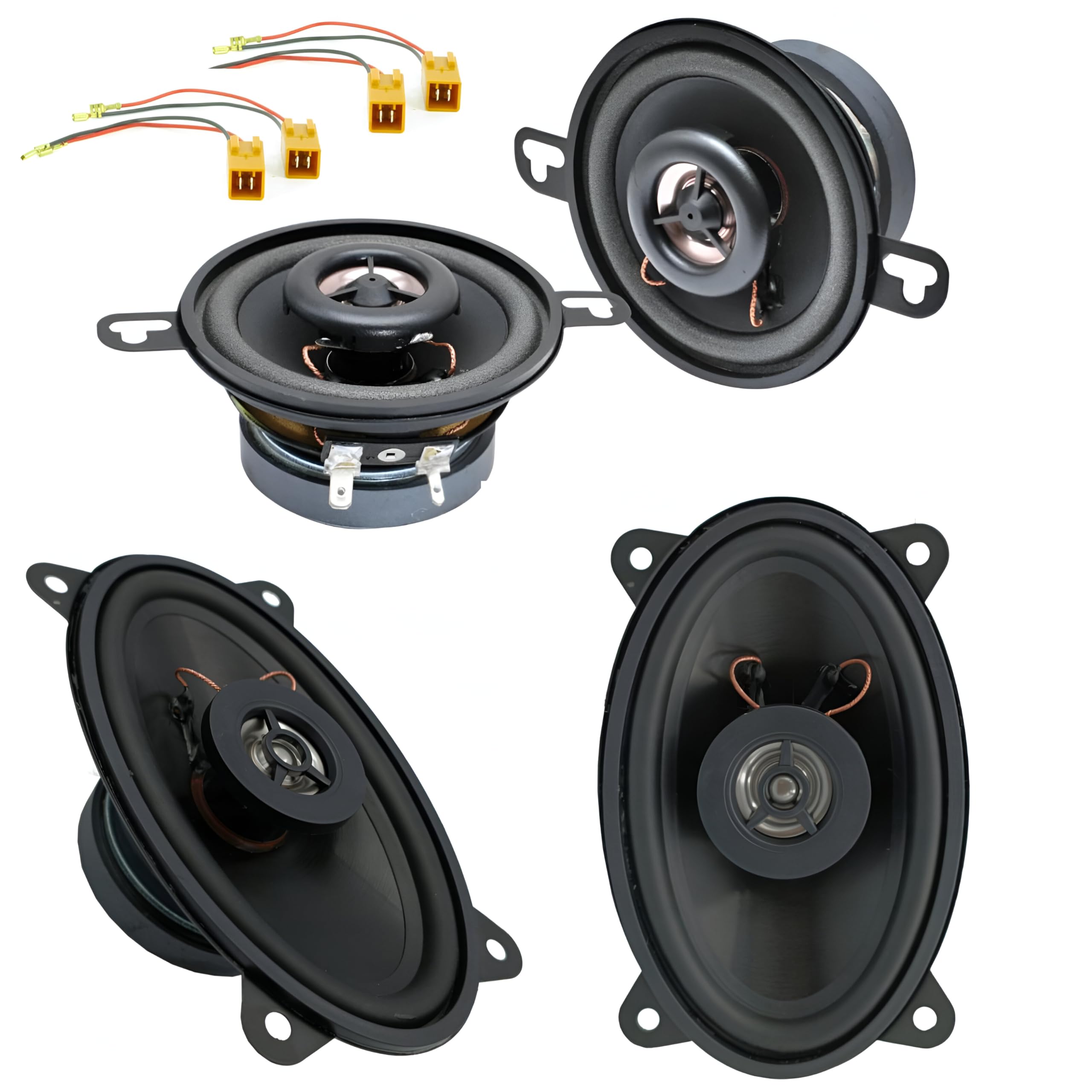 Sound-way 4 x Enceintes Fiat Punto Cabrio - Haut-Parleur sur Mesure 8,7 cm