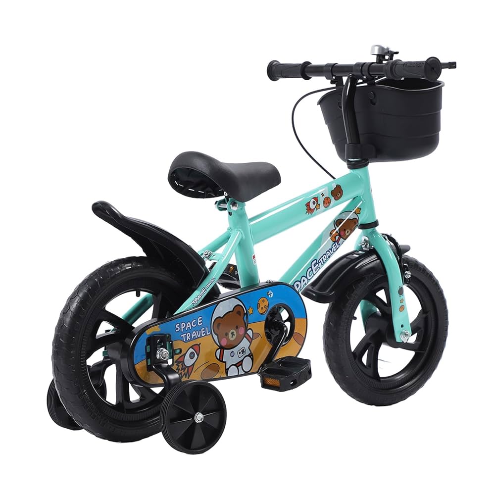子供用自転車 補助輪付 バスケット付き　新品・未使用品‼️ Amazon | 12インチ自転車 男の子 女の子用 補助輪&バスケット