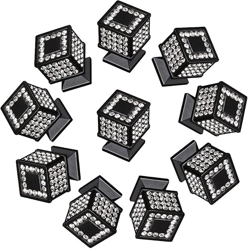 Miniatura 9 de Pomos y tiradores de cristal para gabinetestiradores para cajones con tornillos, accesorios de cocina brillantes y elegantes, de metal, paquete de