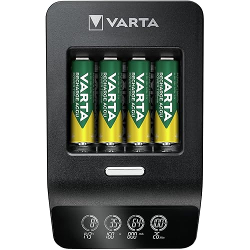 Varta Chargeur Ultra Rapide + 15 Minutes pour Batteries Rechargeables AA/AAA Inclus 4 Batteries AA 2100 mAh 57685101441