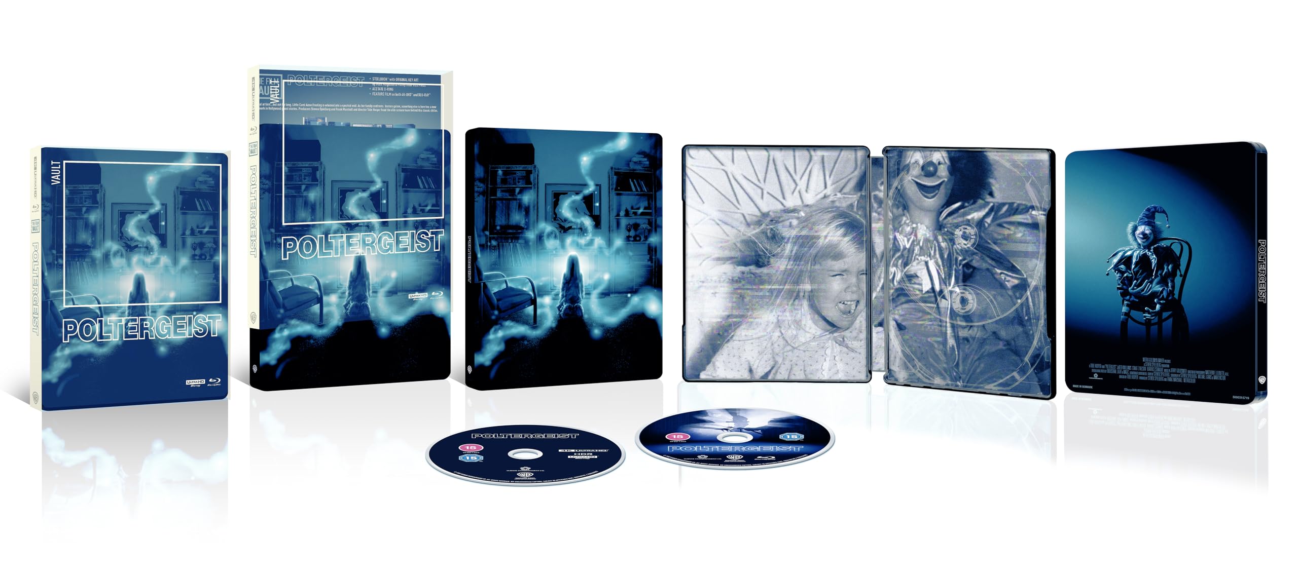 POLTERGEIST FILM VAULT UK EXCLUSIVE 4K UHD BLU-RAY STEELBOOK **NEW & SEALED!**