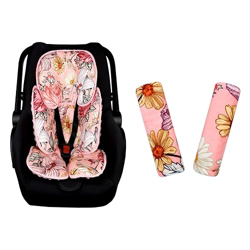 Almohada de apoyo para la cabeza del asiento de automóvil para bebé, fundas de correa de asiento de automóvil para bebé, almohadillas para los