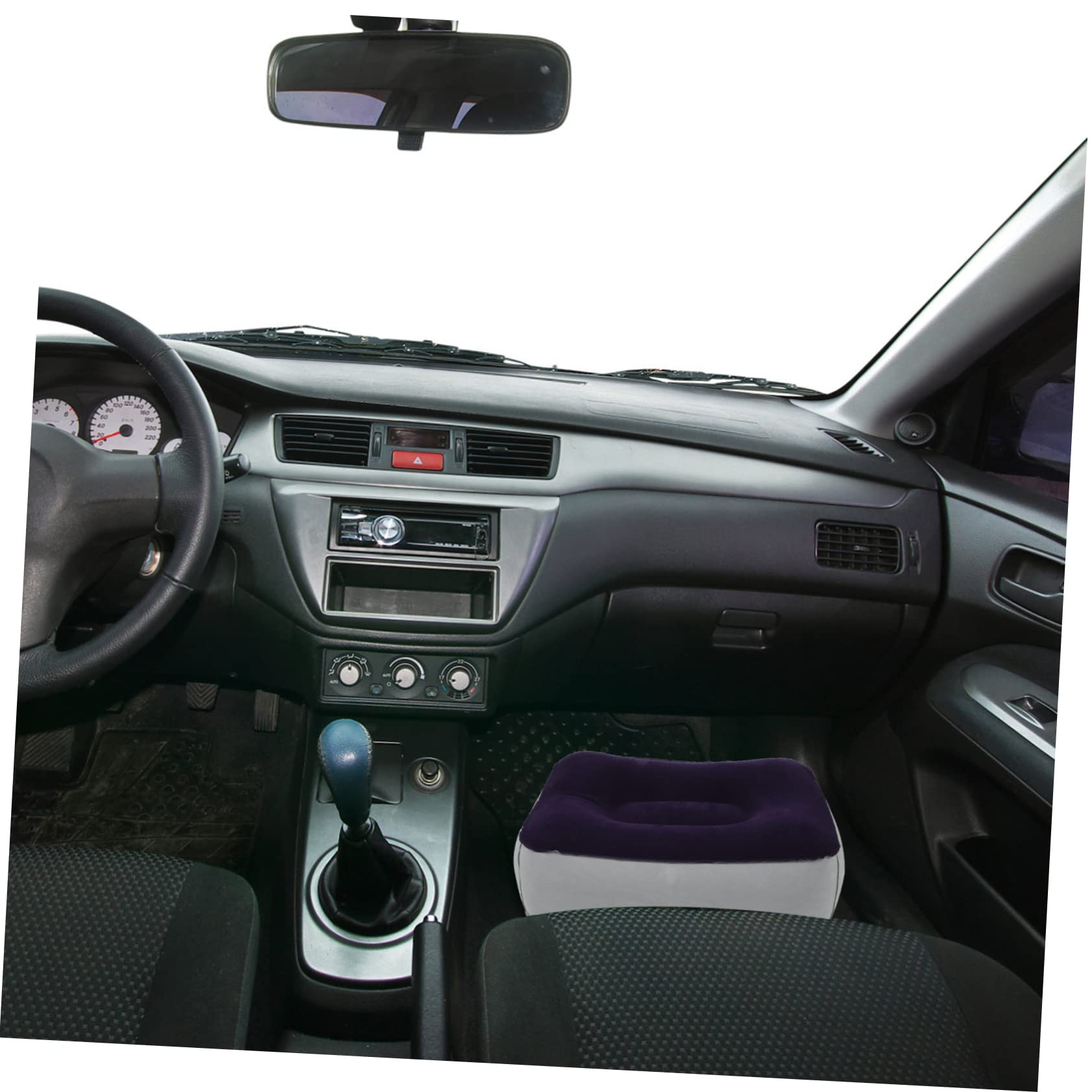 Angoily Pouf Gonfiabile Poggiapiedi da Viaggio, Cuscino per Piedi in Pvc Floccato, 2 Pezzi, Comodo e Facile da Riporre per Auto e Treno