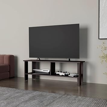 Brown TV Stand with Open Storage TV Cabinet Entertainment Center for Living Room Decor, Office