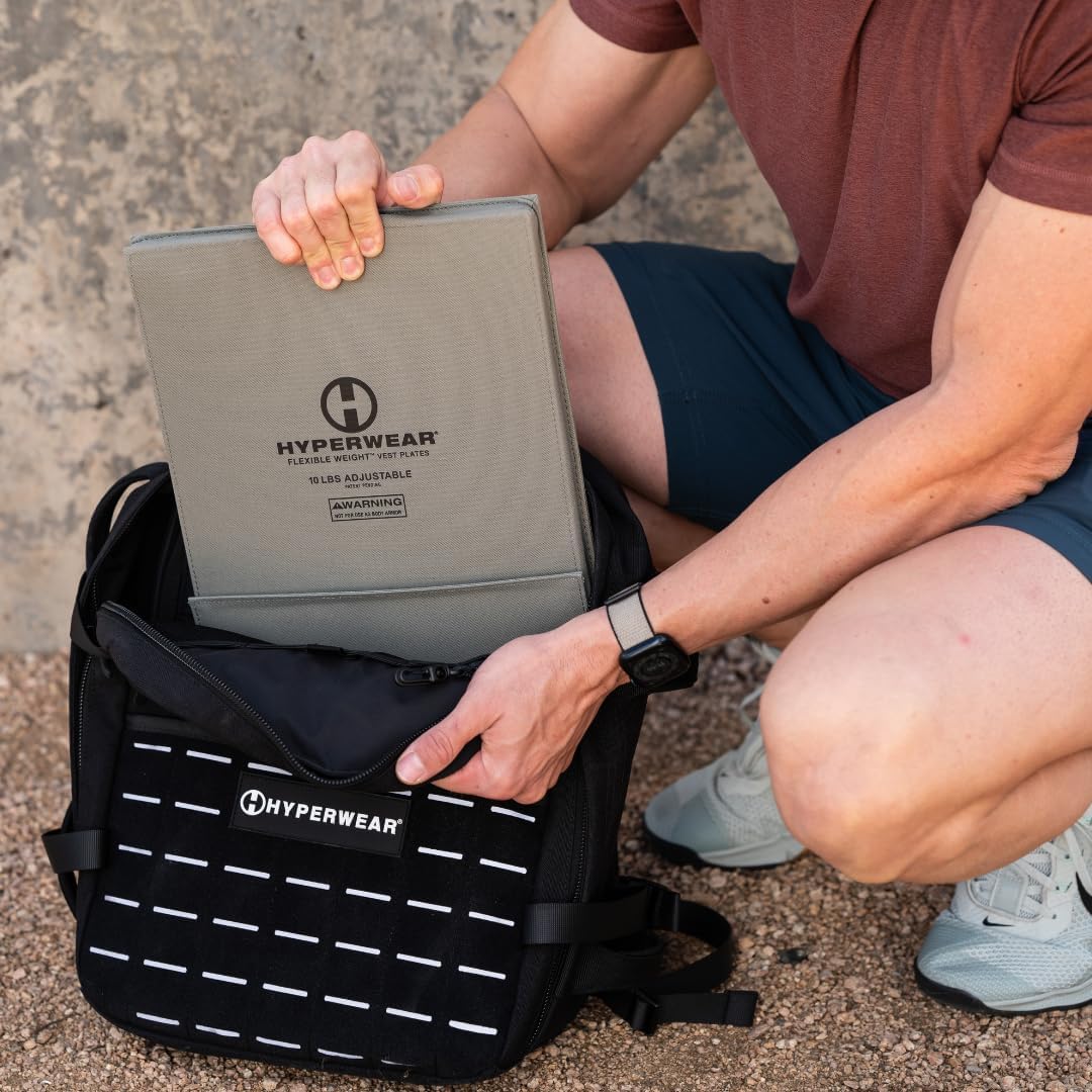 HYPERWEAR Hyper Ruck® 20L Rucking Backpack – Modular Load System, Laptop & Plate Sleeves, Fitness, Hiking & EDC (Empty)