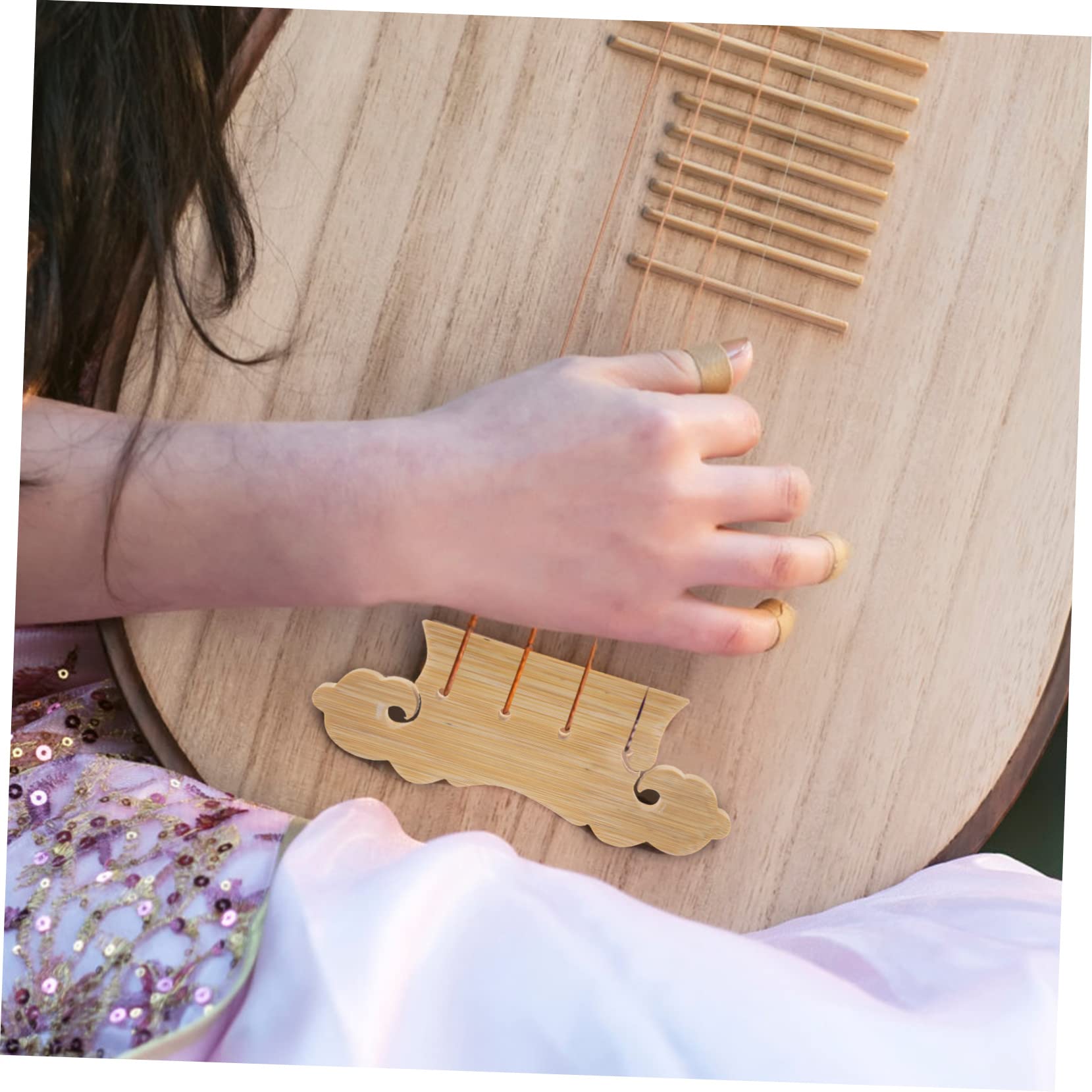 HEMOTON Professional Bamboo Pipa Bridge Replacement Saddle for Musical Instrument Easy to Use Accessory