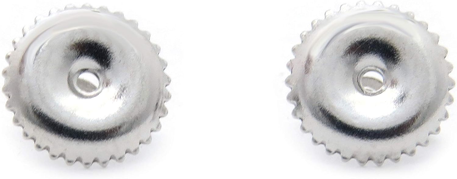 Dazzlingrock Collection Screw Back Earring Backings Only (Diameter 6.3mm), 10K Solid White Gold