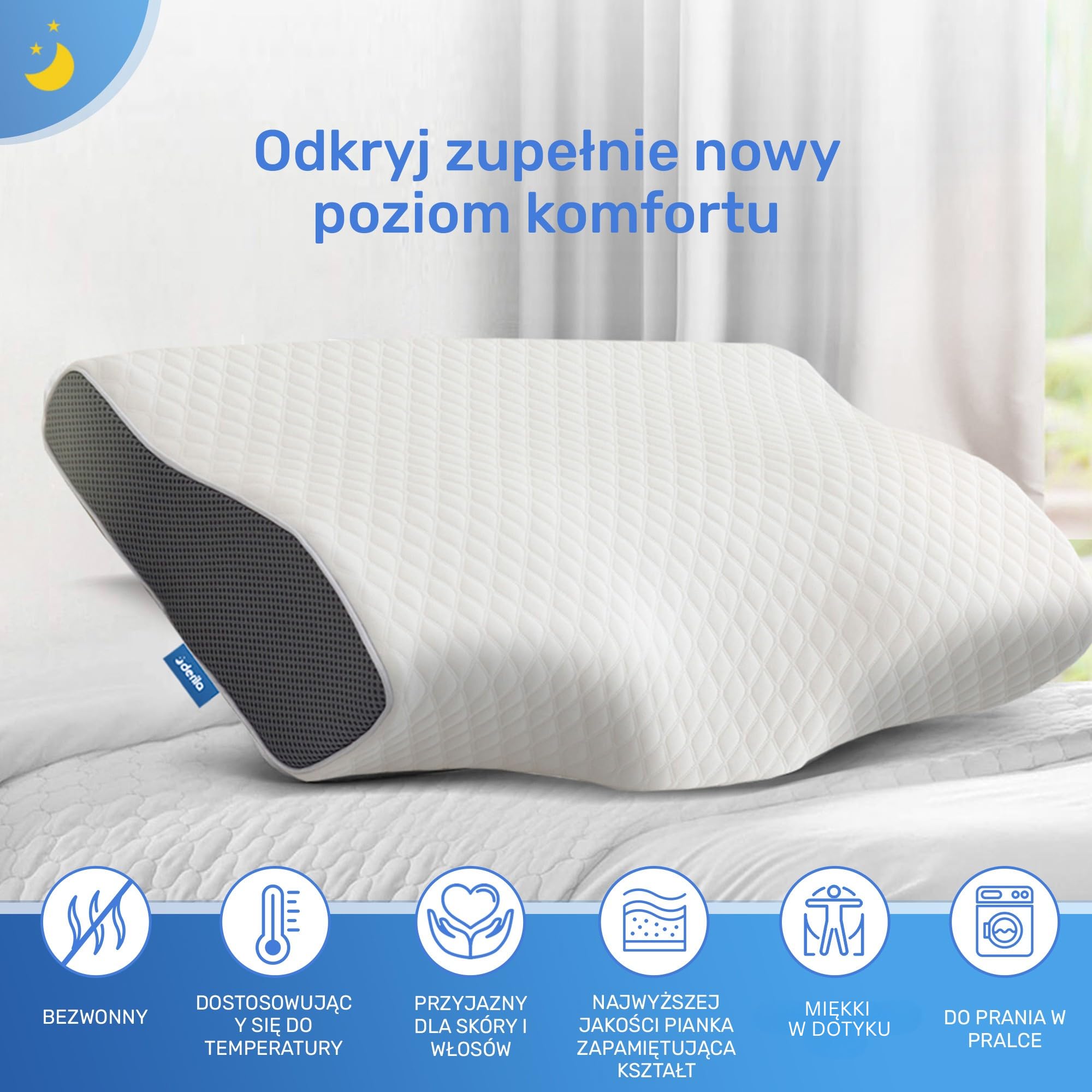 Derila Poduszka Motylkowa z Pianki Pamięciowej Szyjna