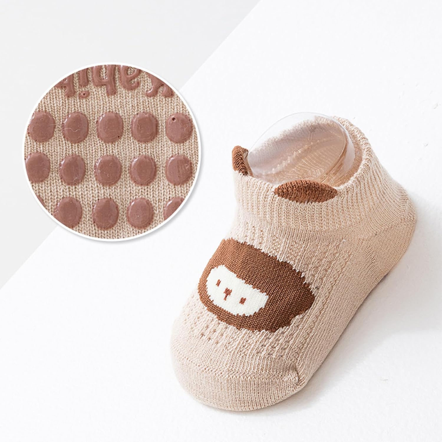 Toddler Socks, Cotton Socks Baby Ankle Sock Toddler Breathable Grip Sock with Anti Skid Soles for Unisex 0-5 Years