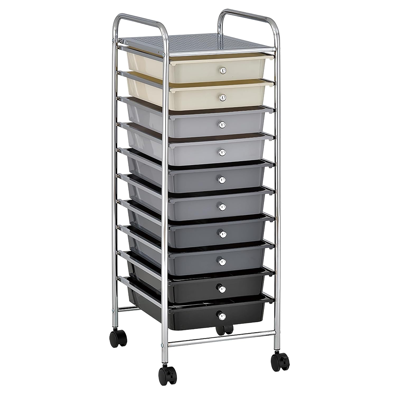 ECR4Kids 10-Drawer Value Mobile Oraganizer, Storage Cart, Grey Ombre